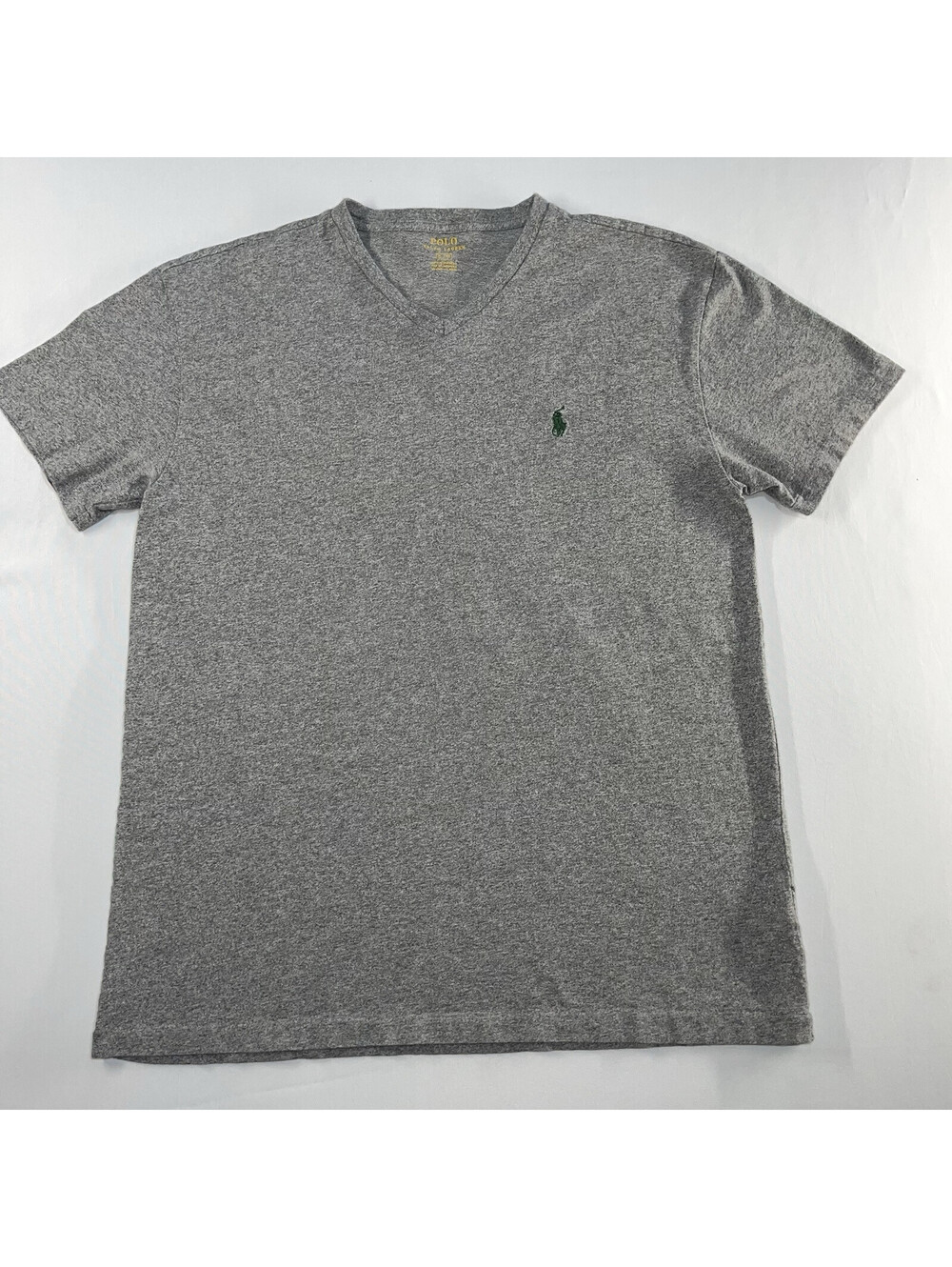 Polo Ralph Lauren Men's T-Shirt Small Gray S/S V-Neck Tee Casual Logo Preppy
